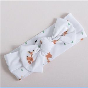 Infant bow headband Deer print